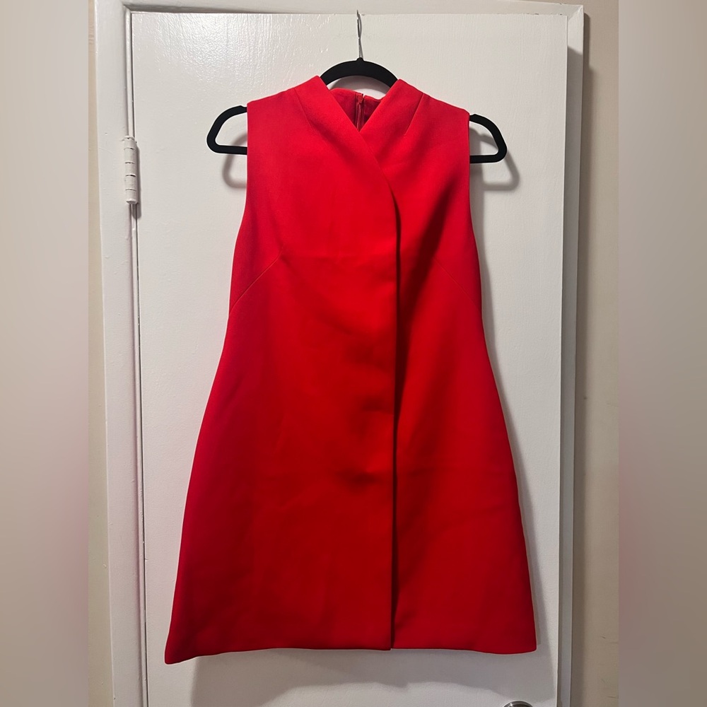 NWT Karen Millen Wrap Neck Tailored Mini Dress, Size 8P - Picture 4 of 8